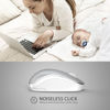 Picture of seenda Wireless Mouse, 2.4G Noiseless Mouse with USB Receiver Portable Computer Mice for PC, Tablet, Laptop and Windows/Mac/Linux (White & Silver)