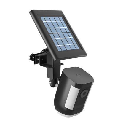 Picture of HOLACA 2-in-1 Weatherproof Gutter Mount for Stick Up Cam/Pro Solar Panel, Spotlight Cam Pro Battery and Stick Up Cam Plus Battery Outdoor Mount Accessories for Ring Solar Panel (Black)