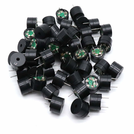 Picture of Xiaoyztan 50 Pcs 160Ohm Passive Electronic Buzzers 3-5V DC 2-Terminal Mini Loudspeakers for Small Household Applicances