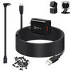 Picture of 50ft Power Cord for Wyze Cam v4,Wyze Cam Pan v3,Wyze OG,Wyze Cam v3 Pro Security Cameras - 15m Long Flat Extension Micro USB Charging Cable with L-Shaped Short Adapter and 18W Fast Charger, Black