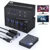 Picture of 8K HDMI KVM Switch 2 Monitors 4 Computers Dual Monitor Support 8K@60Hz 4K@120Hz KVM Switcher PC Extended Display for 4 Port Share 4 USB Ports - 8K HDMI Monitor Switch for 4 PCs