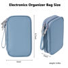 Picture of DDgro Cord Travel Organizer Tech Accessories Carrying Case Electronic Gadgets Cables Charger Mobile Phone Earphones Power Bank SD cards Pouch (Haze Blue, PU-M)