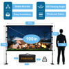Picture of Projector Screen and Stand, Towond 100 inch Outdoor Projector Screen Indoor, Portable Movie Screen 16:9 4K Front Rear Projection Screen with Carry Bag Wrinkle-Free Design for Home Backyard Theater