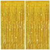 Picture of Tinsel Curtain Party Backdrop Gold Birthday Party Decorations 2 Packs Glitter Foil Fringe Curtain Party Decor Streamers Photo Booth for Birthday Christmas Wedding Halloween Graduation Decorations