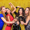 Picture of Tinsel Curtain Party Backdrop Gold Birthday Party Decorations 2 Packs Glitter Foil Fringe Curtain Party Decor Streamers Photo Booth for Birthday Christmas Wedding Halloween Graduation Decorations