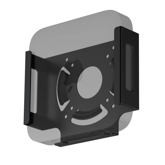Picture of Mac Mini M2 Mount, IFCASE Heat Dissipation Design Anti-Scratch Behind Monitor, Under Desk, Wall Mount Stand for Mac Mini 2011 to 2023 M2 Pro, Compatible with VESA Hole (Black)