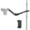 Picture of NEEWER Overhead Camera Mount Arm with Phone Clip, 22"/56cm 180°&360° 2 Section Flexible Holding Arm for Desk Stand, Fits 0.87"-1.1" Tube, 5.5lb/2.5kg Max Load for Camera LED Ring Light Mic, DS009