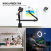 Picture of NEEWER Overhead Camera Mount Arm with Phone Clip, 22"/56cm 180°&360° 2 Section Flexible Holding Arm for Desk Stand, Fits 0.87"-1.1" Tube, 5.5lb/2.5kg Max Load for Camera LED Ring Light Mic, DS009