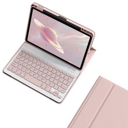 Picture of kaitesi Keyboard Case for iPad Pro 13 inch M4 Keyboard Case Magnetic Detachable Bluetooth Keyboard Cover Support Pencil Charging,Pink