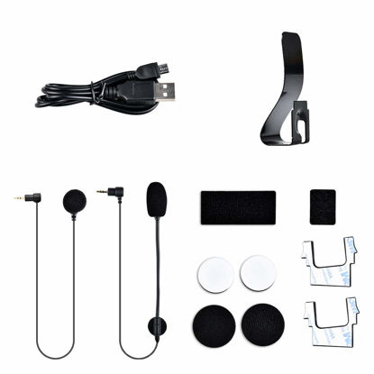 Picture of FODSPORTS The New Version FX8 Accessories, Motorcycle Helmet Bluetooth Headset Intercom Communication System Kit(Iron Clip/Hard Soft Mic/USB Charge Cable/2 Rubber Pad/8 Adhesive Pads Stickers)