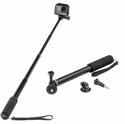 Picture of Digicharge Extendable Action Camera Selfie Stick Monopod for GoPro Hero13 Hero12 Hero11 Max Hero10 Hero9 / DJI Osmo Action 5 4 3 / Hero 13 12 11 Mini 10 9 Fusion Akaso Brave Camera Pole (1/4" Thread)