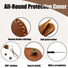 Picture of Airtag Holder Keychain-Genuine Leather Airtag Keychain Holder 4 Pack,Handmade Air Tag Keychain Case Scratch-Resistant Airtag Leather Key Chain Ring Compatible for Airtag,Dog Collar,Luggage