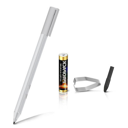 Picture of Stylus Pen for HP Envy X360 Pavilion X360 Specter X360 Spectre X2 Envy X2 Rechargeable MPP 1.51 Tilt Active Pen with 1024 Pressure Sensitivity, Palm Rejection, Magnetic Attachment Function, Silver
