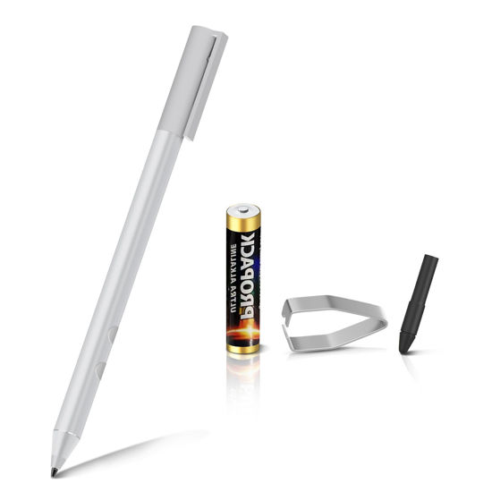 Picture of Stylus Pen for HP Envy X360 Pavilion X360 Specter X360 Spectre X2 Envy X2 Rechargeable MPP 1.51 Tilt Active Pen with 1024 Pressure Sensitivity, Palm Rejection, Magnetic Attachment Function, Silver