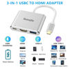 Picture of Tuwejia USB C to HDMI Multiport Adapter USB 3.1 Gen 1 Thumderbolt 3 to HDMI 4K Video Converter /USB 3.0 hub Port PD Quick Charging Port with Large Projection