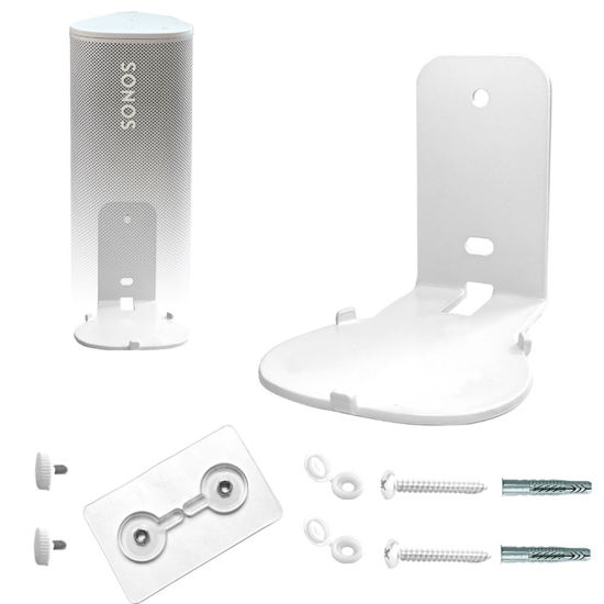 Picture of EMAQUIN Wall Mount Bracket for Sonos Roam 2/Sonos Roam/Sonos Roam SL(Drill Free,Sturdy Metal,Enduring Paint Finish,Easy Install on The Wall,Compatible with Sonos Roam/Roam 2 and Sonos Roam SL,White)