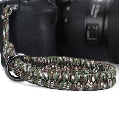 Picture of Hargedis Camera Wrist Strap, Hand-Woven Paracord Camera Hand Strap High-end and Secure Universal Adjustable, Suitable for Canon Sony Nikon Panasonic Fujifilm Olympus (Forest Camouflage)