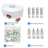 Picture of Aimyzii BNC Cable 200ft 4 Pack BNC Video Power Cable,Security Camera Cable for CCTV Camera DVR Security Systems(Included 8X BNC Adapters,100 Pcs Cable Clips)-White