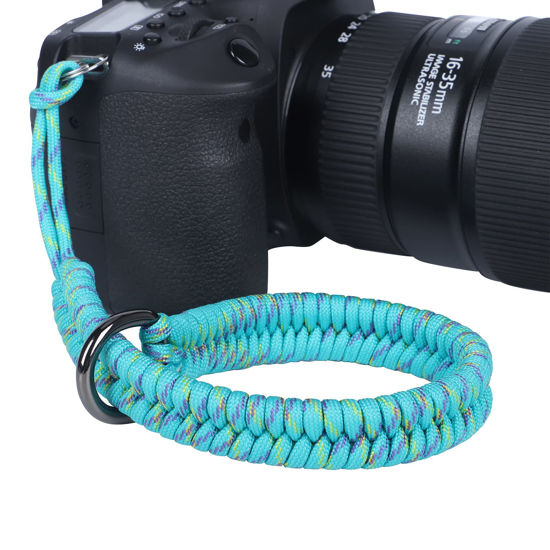 Picture of Hargedis Camera Wrist Strap, Hand-Woven Paracord Camera Hand Strap High-end and Secure Universal Adjustable, Suitable for Canon Sony Nikon Panasonic Fujifilm Olympus (Blue)