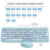 Picture of Wireless Keyboard and Mouse Combo, Colorful Ergonomic Full Size Retro Low-Noise Keyboard with Cute keycaps, Compatible with Windows, PC, Perfer for Home and Office Keyboards (Blue)