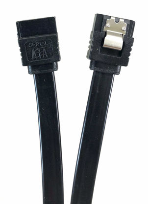 Picture of Micro Connectors F03-03MSSB 12" Sata III 6 GB/S Straight Cable with Locking Latch - Black