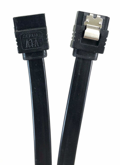 Picture of Micro Connectors F03-03MSSB 12" Sata III 6 GB/S Straight Cable with Locking Latch - Black
