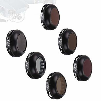 Picture of ZMunited Lens Filters Kit for DJI Mavic Pro/Mavic Platinum Camera Lens Accessories Multicoated HD Lens Filters 6 Pack (UV, CPL,ND4, ND8, ND16, ND32 Filter)