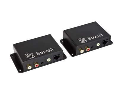 Picture of Sewell Sound Link Audio over single cat5e or cat6, 3.5mm or RCA, 600m or 2000 ft, bi-directional, up to two inputs/outputs Black