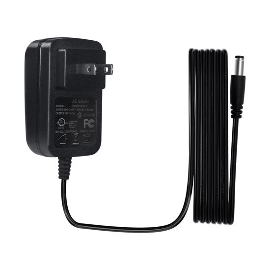 Picture of UL Listed 15V 1A 5ft Power Supply Adapter,100-240V 50/60Hz AC to DC 15V 1A/1000mA 15W 5.5mm*2.1mm US Plug Wall Charger, Center Positive, VI RoHS FCC