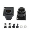 Picture of Maixbomr 2Pcs RJ45 Panel Mount Connector,D-Type RJ45 Cat6 Female to Female Through Socket with Install Screw, RJ45 Network Ethernet Extension Coupler Adapter