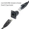 Picture of Maixbomr 2Pcs RJ45 Panel Mount Connector,D-Type RJ45 Cat6 Female to Female Through Socket with Install Screw, RJ45 Network Ethernet Extension Coupler Adapter