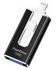 Picture of MFi Certified 256GB Flash Drive for iPhone iPad, Photo Stick for External Memory Storage, Easily Back Up and Save Files, USB Memory Stick Thumb Drive for iPhone/iPad/Android/PC (Black, 256GB)