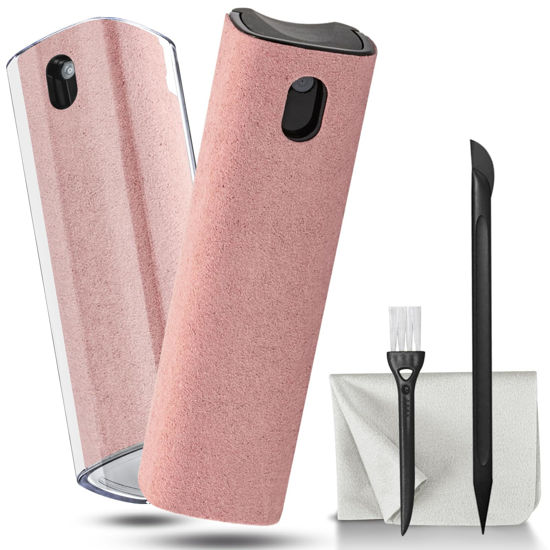 Picture of walrfid 2 Pack Screen Cleaner, Car Screen Cleaner Spray and Wipe, Computer Laptop Cleaning Kit for Electronic iPad, iPhone, Cellphone, Monitor, MacBook Pro, Car Display, Tablet, TV Flat Screens, Pink