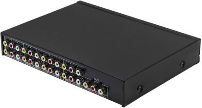 Picture of 8 in 1 Out 3 RCA AV Audio Video Splitter Amplifier for Cable Box DVD DVR Analog TV 1x8 Port Splitter Composite 3 RCA Av Video Audio Switch Switcher,QiCheng&LYS(8 in 1 Out)