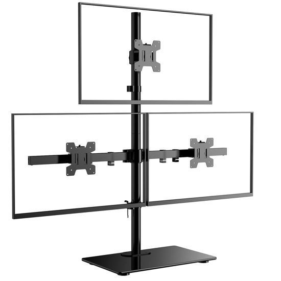 Picture of WALI Triple Monitor Desk Mount, Fully Adjustable Three Monitor Stand Fits 3 Screens up to 27 inch, 22 lbs, Weight Capacity per Arm, White