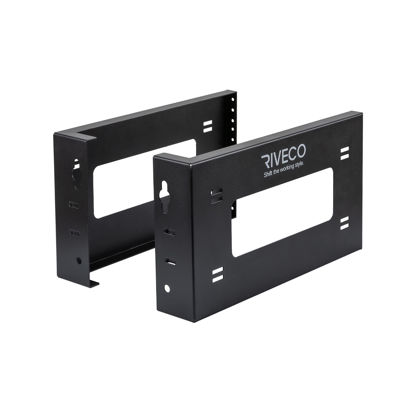 Picture of RIVECO 4U Open Frame Rack Wall Mount & Desktop Mount, No Assembly Required Server Rack for Network Equipment & Data AV HiFi Stereo Gaming Electronics Shelf