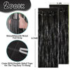 Picture of Voircoloria 2 Pack Black Tinsel Foil Fringe Curtains, Black Party Decorations, Metallic Tinsel Party Streamers Backdrop for Birthday Halloween New Years Graduation Party Decorations