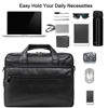 Picture of Leather Laptop Bag, Men's 15.6 Inches Messenger Briefcase Business Satchel Computer Handbag Shoulder Bag Fits 15.6 Inch Laptop Black