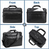 Picture of Leather Laptop Bag, Men's 15.6 Inches Messenger Briefcase Business Satchel Computer Handbag Shoulder Bag Fits 15.6 Inch Laptop Black