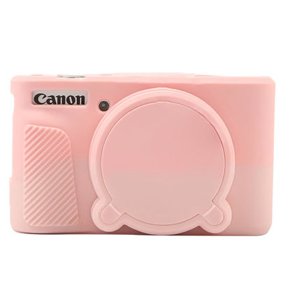 Picture of SX740 Camera Case, SX740 Camera Cover Silicone Sleeve Protective Case, Anti-Scratch Soft Camera Body Skin for Canon PowerShot SX740/SX730 HS Digital Camera,Pink Rose