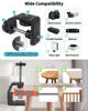 Picture of JEBUTU C Clamp Desk Camera Mount with Ball Head, Universal C-Clamp with 1/4 Screw, Camera Clamp Mount with 360°Rotation Tripod Head for DSLR Camera LED Video Metal Working Woodworking Desktop Pole