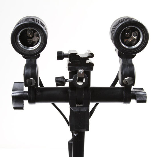 Picture of Studio Light Stand Umbrella Holder w/Double E27 Lamp Socket & Hot Shoe Mount