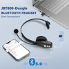 Picture of Conambo Bluetooth Headset V5.0, Trucker Bluetooth Headset with Noise Canceling Microphone & USB Dongle, Wireless Headset with Mic for Work Truck Driver Call Center Computer Office