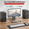 Picture of Unitek USB 3.0 HDMI KVM Switch 1 Monitor 2 Computers 4K@60Hz KVM Switches 4 USB Ports for 2 Computers Sharing Monitor Keyboard Mouse Hard Drives 5Gbps 2 USB Cable DC5V Adapter and Desktop Controller