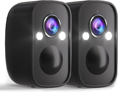 Picture of Rraycom 2Pack Security Cameras Wireless Outdoor, 5MP Battery Powered Cameras for Home Security with AI Motion Detection, Color Night Vision, 2-Way Talk, IP65, SD/Cloud, Compatible with Alexa