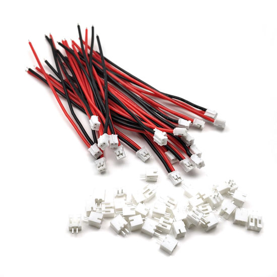 Picture of 20 Sets Mini Micro JST-PH 2.0mm 2 Pin Male Connector with 10cm Silicone Wire Cables and Female Socket JST PH 2.0 Connector Kit