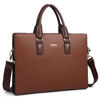 Picture of BOSTANTEN Leather Lawyers Briefcase Shoulder Laptop Business Slim Bags for Men & Women Coffee