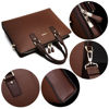 Picture of BOSTANTEN Leather Lawyers Briefcase Shoulder Laptop Business Slim Bags for Men & Women Coffee