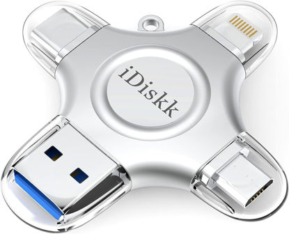 Picture of 【1T B App*le Certified】 iDiskk 1T Photo Memory Stick for iPhone USB Flash Drive for USB-C iPad Android, Samsung USB for iPhone 16/15/14/13/13 pro/12/12 pro/12 mini/11/11/Pro/XR/X, Photo Stick for PC