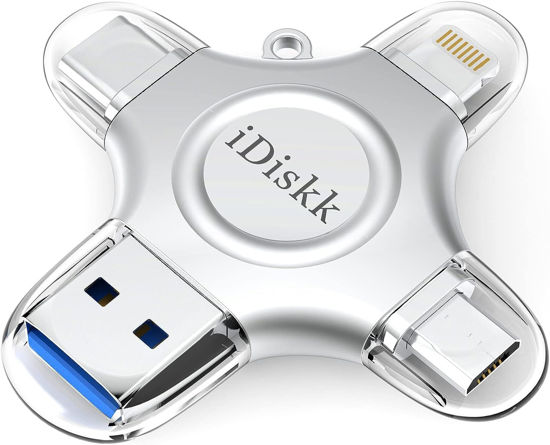 Picture of 【1T B App*le Certified】 iDiskk 1T Photo Memory Stick for iPhone USB Flash Drive for USB-C iPad Android, Samsung USB for iPhone 16/15/14/13/13 pro/12/12 pro/12 mini/11/11/Pro/XR/X, Photo Stick for PC